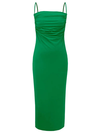 Backless Cowl Neck Sleeveless Cami Dress - Pefli