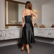Luxury Sexy Women's Spring Lace Long Strap Nightgown - Pefli